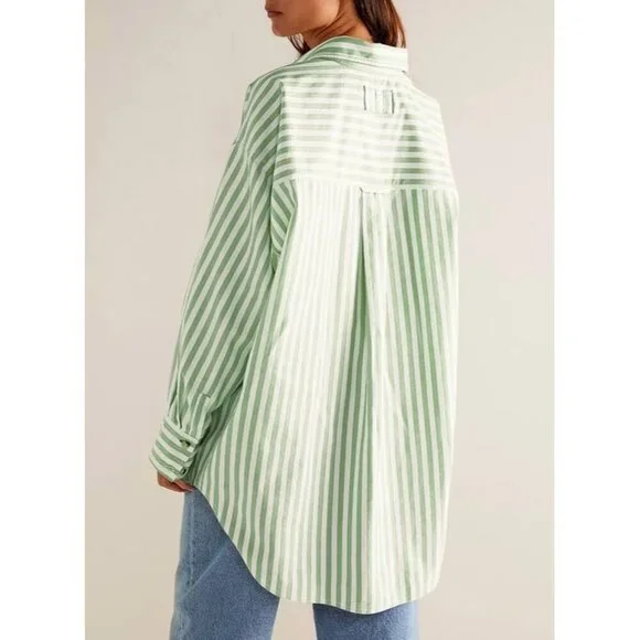 Womens Tops Trendy V Neck Long Sleeve Button Down Shirts Casual Blouses Top